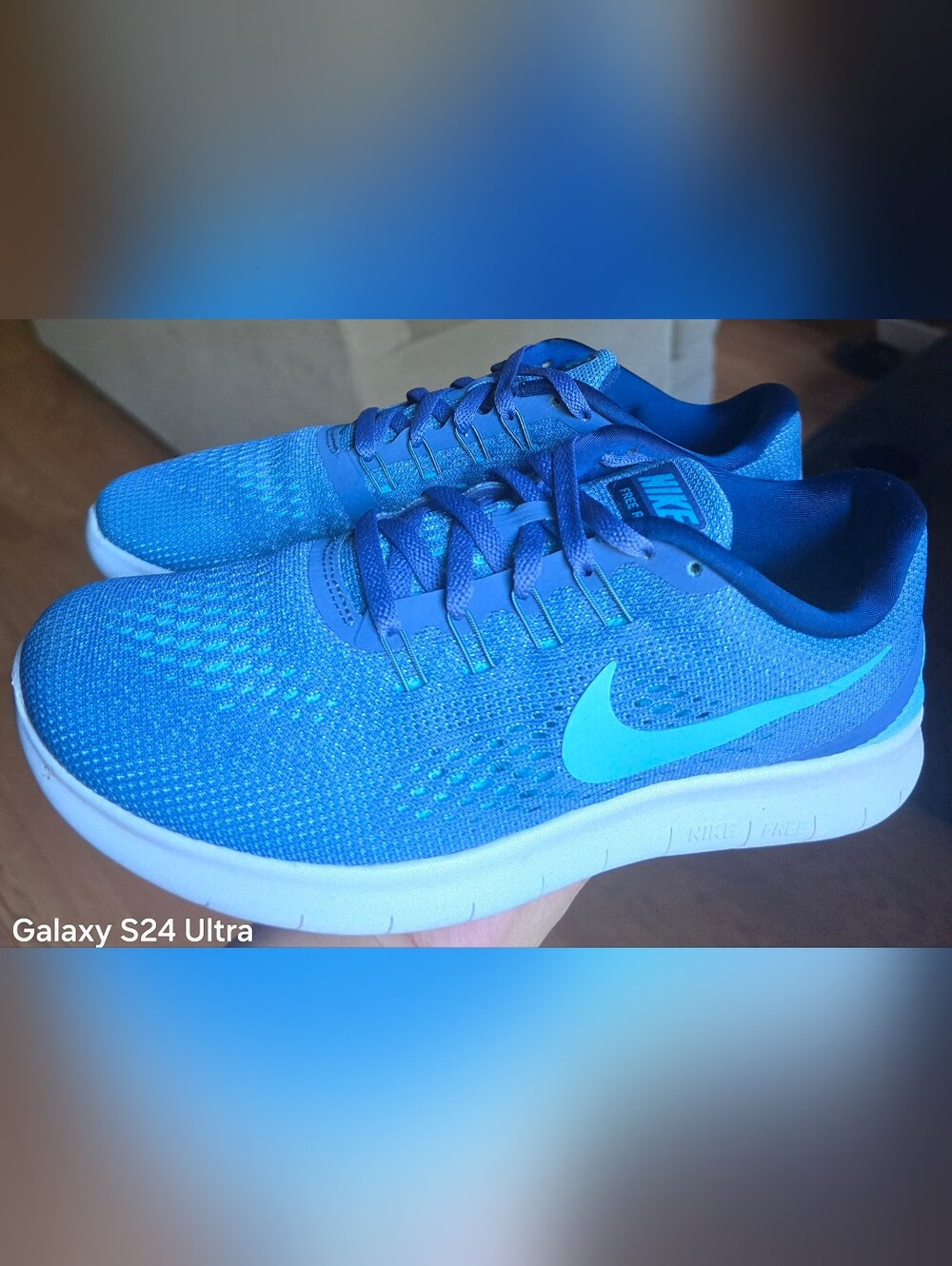 Sz 8 Women's NIKE FREE RN Blue Running Training Shoes